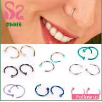 AD8T2 3/5/10PCS 8mm ปลอม คลิปออน ใส่ห่วง ไม่เจาะ ห่วงจมูก แหวนจมูก เครื่องประดับร่างกาย