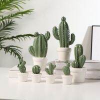 Nordic Home Ornament Decorations Ceramic Ornaments High Temperature Ceramic Simulation Cactus Cactus