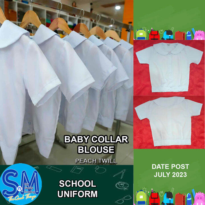 SCHOOL UNIFORM FOR GIRL BABY COLLAR BLOUSE PEACH TWILL Lazada PH