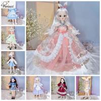 PANUCCI Dress Up BJD ตุ๊กตาสกรูแบบ Eye Hinge จำลองดวงตา3D ตุ๊กตาที่มีเสื้อผ้าของเล่นแบบทำมือถอดข้อต่อได้30ซม. ตุ๊กตาของขวัญสำหรับเด็กผู้หญิง