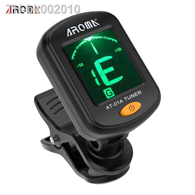 aroma-at-01a-guitar-tuner-rotatable-clip-on-tuner-lcd-display-for-chromatic-acoustic-guitar-bass-ukulele-guitar-accessories