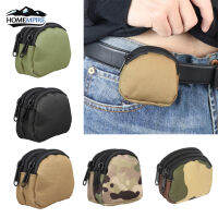 Homempire ผ้าไนล่อน Molle Pouch Camping กลางแจ้งกระเป๋าคาดเอวมีซิปสองชั้นพ็อกเก็ตกระเป๋าใส่เหรียญกระเป๋าเล็ก Organizer