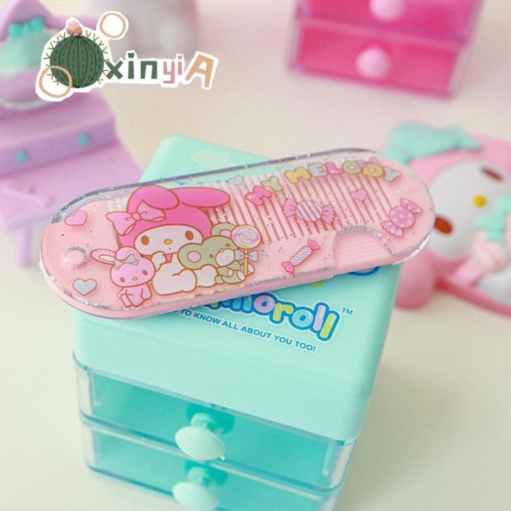 xinyia-2023-sanrio-หวีพลาสติก-ขนาดเล็ก-แบบพกพา-พับได้-ลายการ์ตูนคิตตี้-คิตตี้