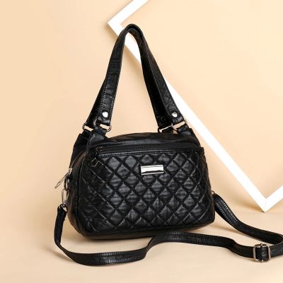 Yogodlns Retro Lozenge Shoulder Bag for Women  High Quality Leather Handbag Fashion Big Capacity Crossbody Bag Mommy Bag sac