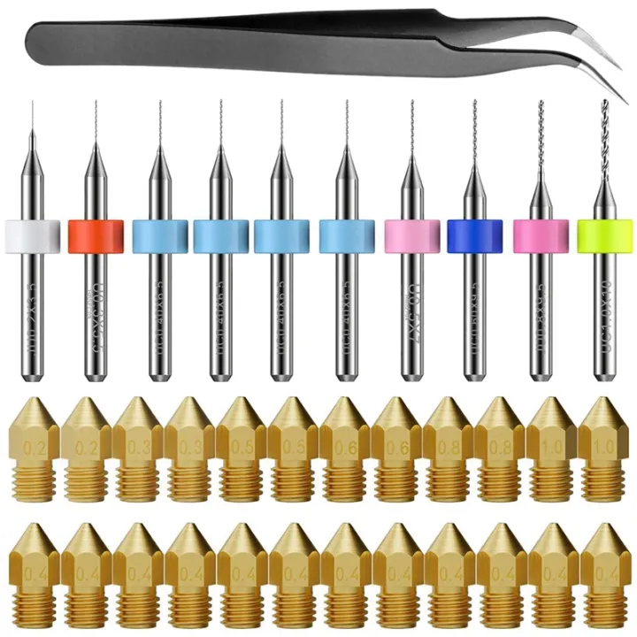 3D Printer Nozzle Kit MK8 Extruder Nozzles Copper Print Head with