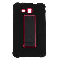 Heavy Duty Hybrid Shockproof Kickstand Case for Samsung Galaxy Tab A 7.0 T280/T285 -Black+Rose Red