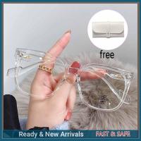 Computer Optical Eyewear Anti Radiation Glasses Transparent Lens Women Round Anti-Blue Eyeglasses Replaceable lens Male Plain GM Mirror Glasses Female Korean Big Face Flat Mirrors Myopia Glasses Frame