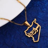 Stainless Steel Gold Color Syria Map Pendant Necklaces Syrians Map Chain Jewelry Replacement Parts