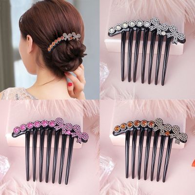 New acrylic hairbrush fashion hair accessories for elegant ladies Rhinestone bow headwear