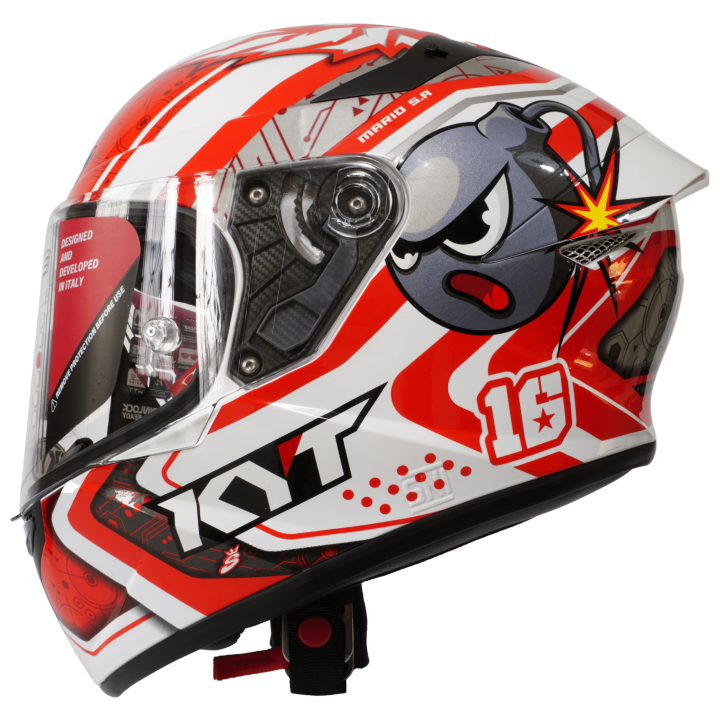 KYT TTCourse Super Mario Helmet (Bundled with Dri+ KYT balaclava and