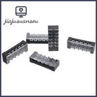 JIAJUSUANSOU 10ชิ้น (5ชุด) 5ตำแหน่งขั้วต่อบล็อกคู่แถว600V ขั้วลวดสกรู25A 400V 25A ก่อนหางปลามีฉนวนสีดำสีแดงวิศวกรรมไฟฟ้าแถบขั้วต่อ