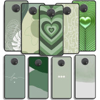 เคสสำหรับ Nokia 5 G20 7 XR20 G50 X6 6 G10 6.1 Plus 2 2 2 2 2 8.3 5กรัม4 1 3 G50 G11 2 6โทรศัพท์กันกระแทกซิลิโคนช่อดอกไม้ประดับสีเขียวศิลปะ