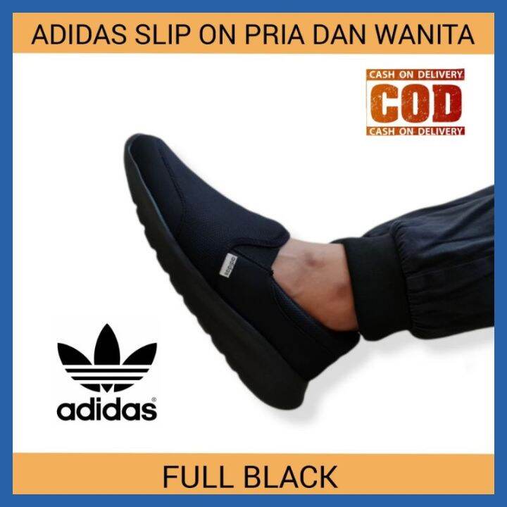 HITAM PRIA Adidas Men Women Slip On Shoes Made in Vietnam Size 3144