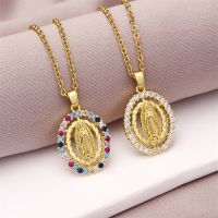 Personality Fashion Religious Virgin Mary Pendant Necklace Womens Fine Jewelry Anniversary Birthday Party Mothers Day Gift