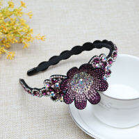 Retro Fashion Flowers Headband for Women Luxury Trend Non-slip Border Rhinestone Color Hairpin Hair Band Girl Friendship Gifts