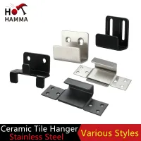 One piece Ceramic Tile Display Holder Various Black And Silver Stainless Steel Wall Mount Flat Billboard Hanger Rack Brackets Cleaning Tools