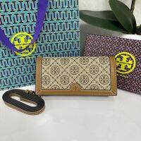 กระเป๋าสะพายข้าง กระเป๋าเงิน ขนาดเล็ก TORY BURCH T MONOGRAM JACQUARD CHAIN WALLET