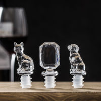 Creative Arylic Wine Stoppers Silicone Cat Dog Diamonds Shape Transparent Animal Wine Bottle Stopper Home Decor Bar Supplies