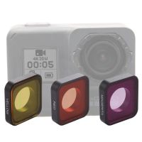 Haweel 3 In 1 Snap-บนเลนส์กรองแสงสีแดง/สีเหลือง/สีม่วงสำหรับ GoPro HERO6 /5