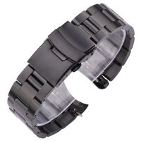 ❣❈ สร้อยข้อมือสายนาฬิกาสแตนเลส 20 มม. 22 มม. Men Metal Brushed Curved End Watch Band Strap Clocks Accessories