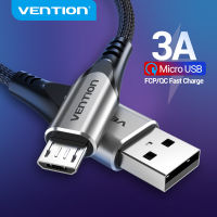 【COD】Vention สายชาร์จ Micro USB 3A Nylon สายชาร์จเร็ว Fast Charge Data Cable for oppo Samsung Xiaomi Tablet สายชาตร์ซัมซุง vivo แท้ Android Mobile Phone huawei สายชาร์จหัวเวย Charging Cord สายชาต