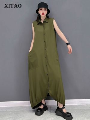 XITAO Jumpsuits Fashion Pocket Sleeveless Casual Women Solid Color Jumpsuits