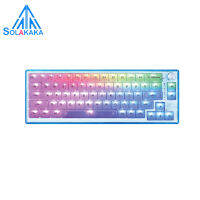 SOLAKAKA คีย์บอร์ดแบบใช้สาย66ปุ่มที่สามารถแลกเปลี่ยนได้ไฟ RGB Backlit mechanical keyboard คีย์บอร์ดเกมมิ่ง แป้นพิมพ์แบบใสสำหรับ Mac/android/can IOS (MK31)