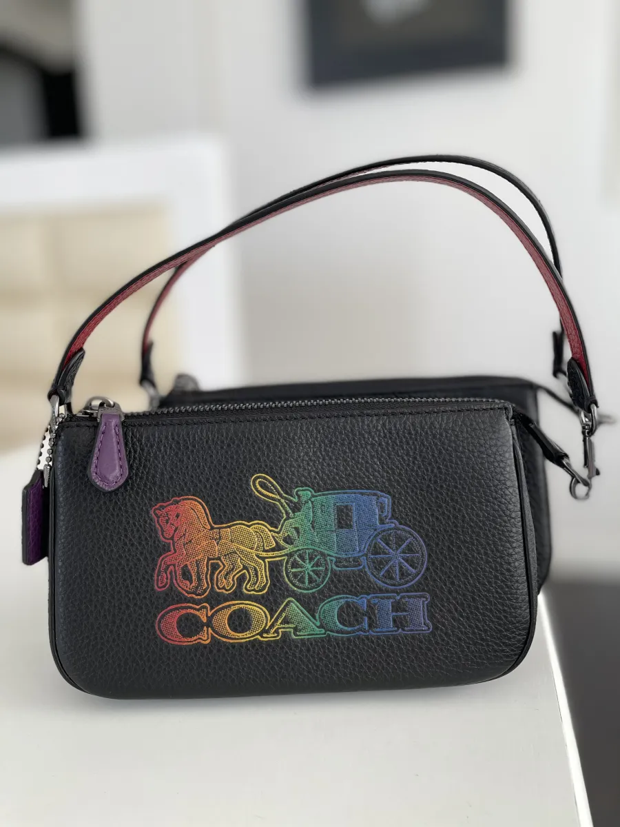 Coach Nolita 19 in Black / Multi with Horse and Carriage NWT 