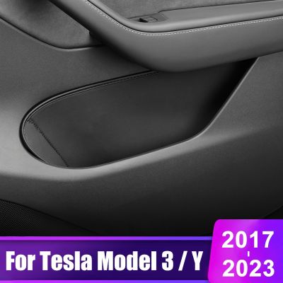 For Tesla Model 3 Model Y 2017- 2020 2021 2022 2023 Model3 Door Storage Organizer Tray Leather Interior Modification Accessories