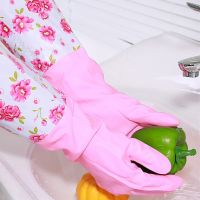 1pair Cleaning Gloves Kitchen Dish Waterproof Dishwashing Glove Durable Rubber Washing For Household Chores Cleaning Scrubber Safety Gloves