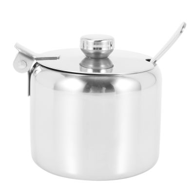 Stainless Steel with Lid and Spoon Sugar Bowl Seasoning Jar Seasoning Jar Tableware Spice Container