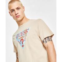 เสื้อยืดแขนสั้นผู้ชายผ้าฝ้ายคอกลม GUESS2023ใหม่ฤดูร้อน