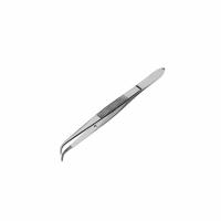 ปากคีบสแตนเลสปลายโค้ง Tweezer Curved head 14 cm