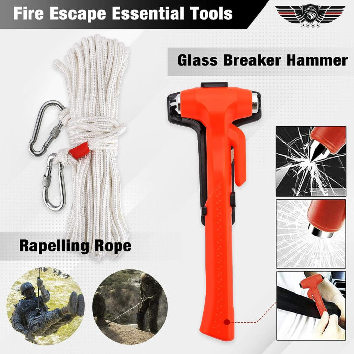 everlit-survival-emergency-fire-safety-kit-with-fire-blanket-heat-resistant-gloves-escape-rope-glass-hammer-glow-sticks-flashlight-first-aid-supplies-with-burn-injury-care-treatment-and-more