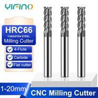 YIFINO HRC66 4-Flute Nano Coating ทังสเตนเหล็กคาร์ไบด์มิลลิ่งคัตเตอร์ CNC สแตนเลสพิเศษเครื่องมือตัดด้านล่างแบนพิเศษ