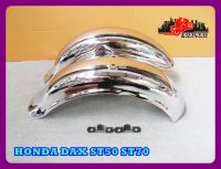 HONDA DAX ST50 ST70 FRONT &amp; REAR MUDGUARD "CHROME" SET "NEW" // ชุดบังโคลนหน้าหลัง สีชุบ งานใหม่ ตัวแพง