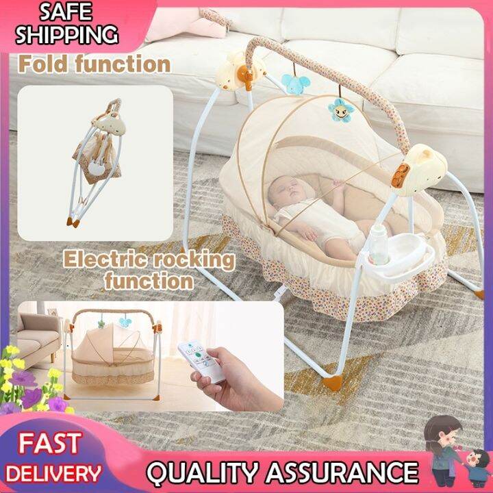 [COD]Electric rocking bed baby cradle baby swing rocking chair sleeping