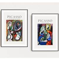 Masfksf Picasso ภาพวาดสีน้ำมันนามธรรมที่มีชื่อเสียง-Modernism Wall Picture Cuadros Home Room Decoration Gift