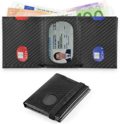 SEMORID  New Man Wallet Multifunctional Men Clutch Carbon Fiber Card Holder Slim RFID Blocking Case Box Thin PU Leather Bag