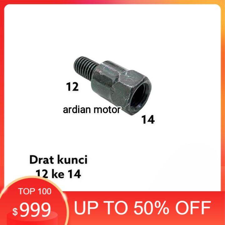 Baut Baud Sambungan Spion drat 12 ke 14 Honda c70 c700 c800 grand supra ...
