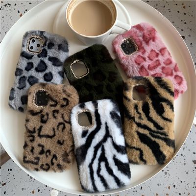 （cold noodles）   14เสือดาวม้าลายกรณีสำหรับ Iphone XR X XS Max 6 6วินาที7 8พลัส13 12 11 11Pro Max น่ารักอบอุ่นขนตุ๊กตากรณีโทรศัพท์
