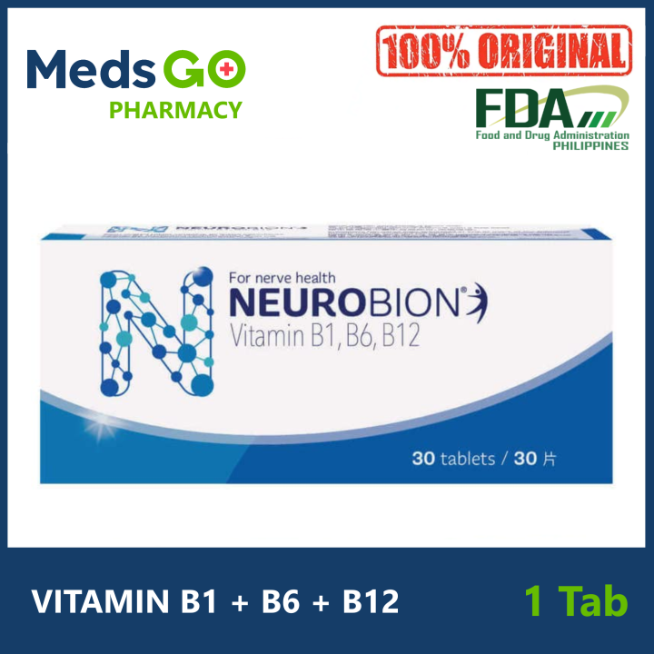 NEUROBION Vitamin B Complex (B1 B6 B12) 100mg/200mg/200mcg - 1 Tablet ...