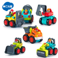 HOLA ของเล่นรถบรรทุกก่อสร้างสำหรับเด็ก Playset - Mini Pocket Size Push And Go Vehicle Toy For Infant And Toddler 18 Months Boys