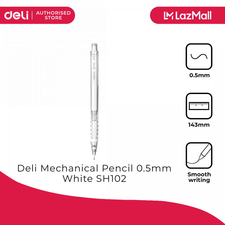 Deli SH102 Mechanical Pencil 0.5mm White 79SH102 Lazada PH