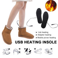 USB อุ่น Insoles เท้าร้อน Pad ฟุตอุ่นถุงเท้า Pad Mat ไฟฟ้าล้างทำความสะอาดได้ฤดูหนาว Warm Insoles Unisex