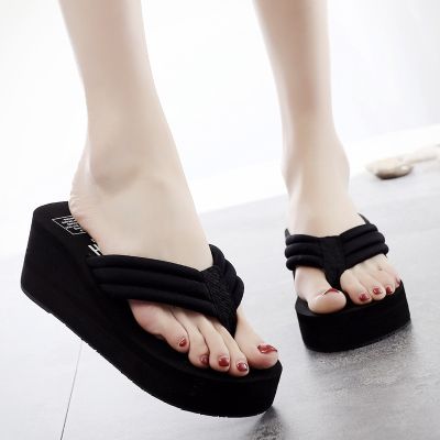 6 cm flip-flops shan jiao new beach slippers prevent slippery outside the slippers cool summer ladys slipper