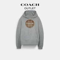 Coach เสื้อกันหนาวลําลอง ผ้าฝ้าย มีฮู้ด ลายโลโก้คลาสสิก สําหรับทุกเพศ