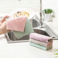 Two-color Double-sided Absorbent Dishcloth Towel Rag Thickening Wipe