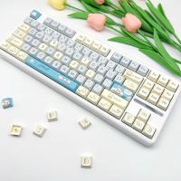 Keycap Only】พวงกุญแจแมวสัตว์เลี้ยงกุญแจ148แมวสีฟ้า XDA โปรไฟล์ PBT การระเหิดสำหรับสวิตช์ MX เชอร์รี่คีย์บอร์ดแบบกลไกแบบ DIY