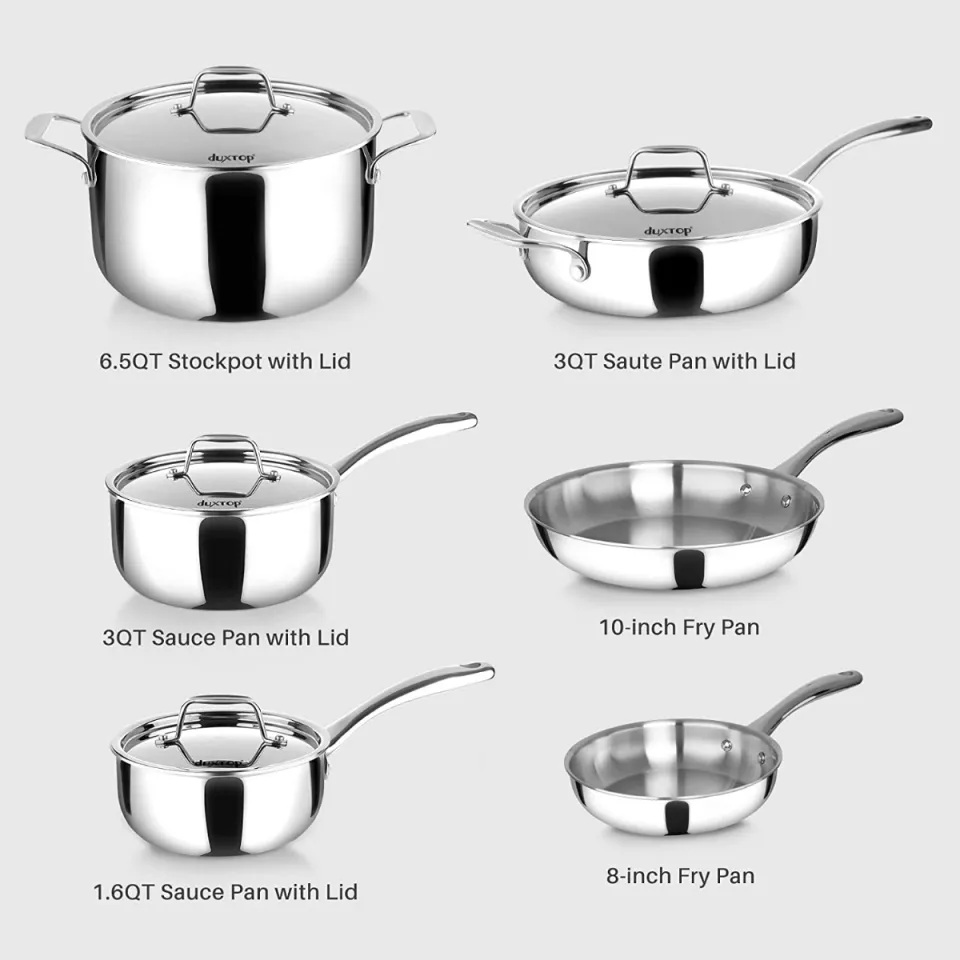 Duxtop 3 Qt Saucepan with Lid, Whole-Clad Tri-Ply Stainless Steel Sauce Pan,  Kitchen Induction Cookware - The Secura
